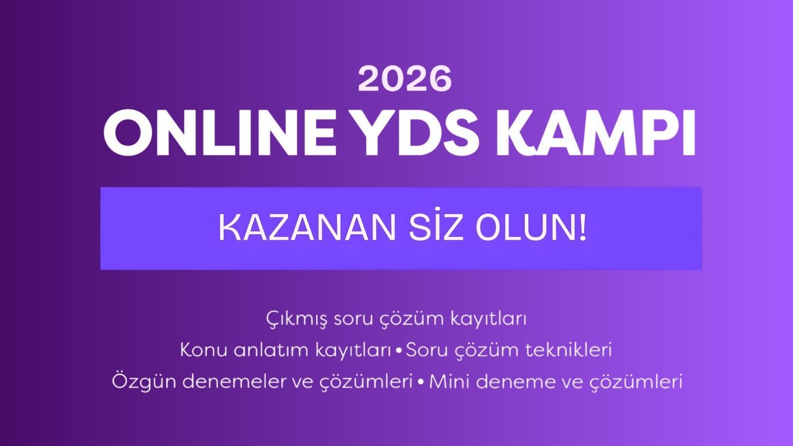 2026 NİSAN YDS ONLINE KAMP İSMAİL TURASAN