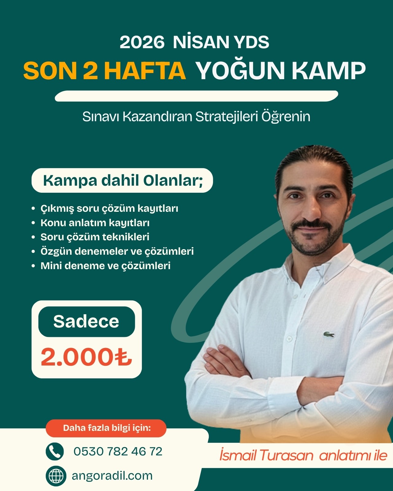 2026 NİSAN YDS ONLINE KAMP SON 2 HAFTA PAKETİ