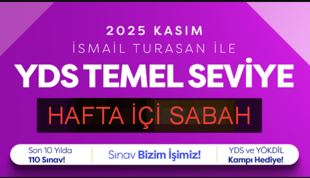 2025 KASIM YDS Temel Seviye GÜNDÜZ GRUBU İSMAİL TURASAN